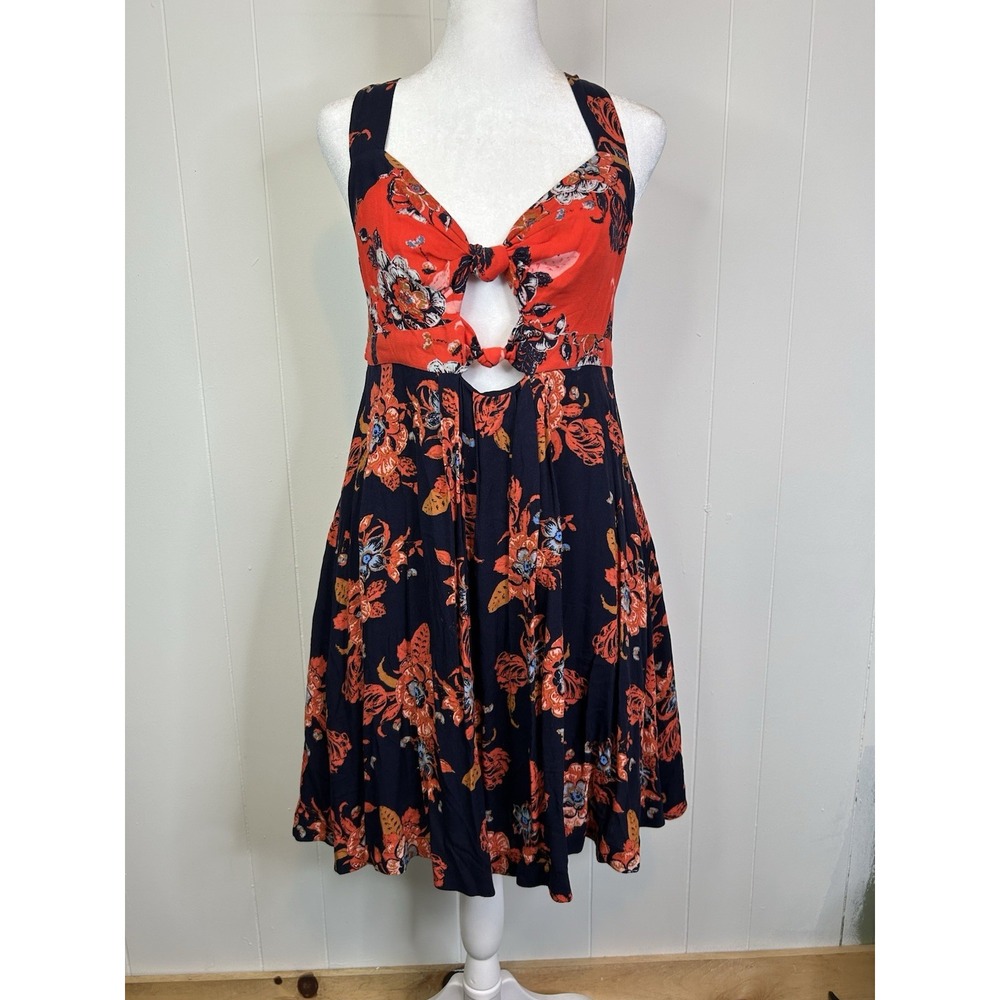 FREE PEOPLE ~ Baby It's You Floral Print Mini DRESS w/Cutout Size Medium 161